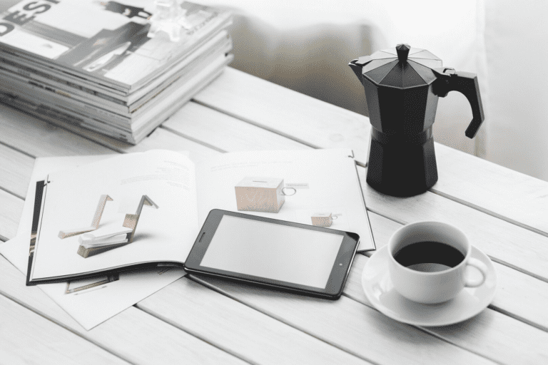 schriften en koffie